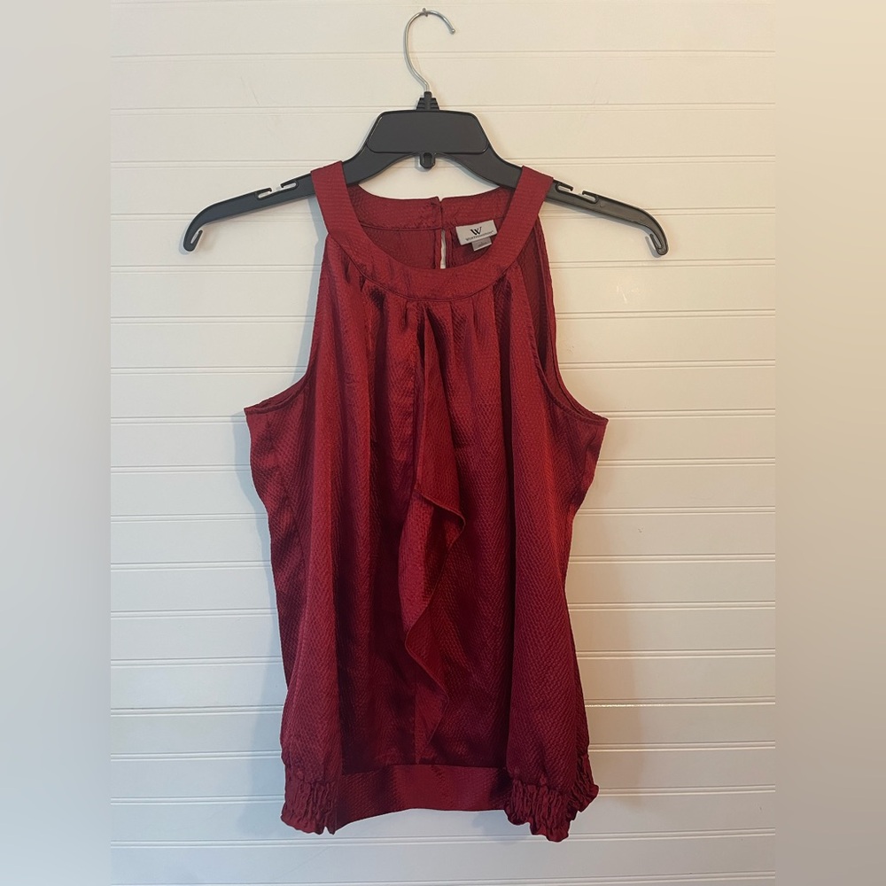 Worthington Elegant Red Burgundy Sleeveless Top